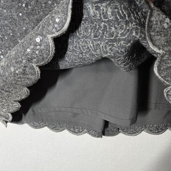 Talbots Wool Blend Sequin Pencil Skirt sz 16P Gray Scalloped Hem - Picture 6 of 15